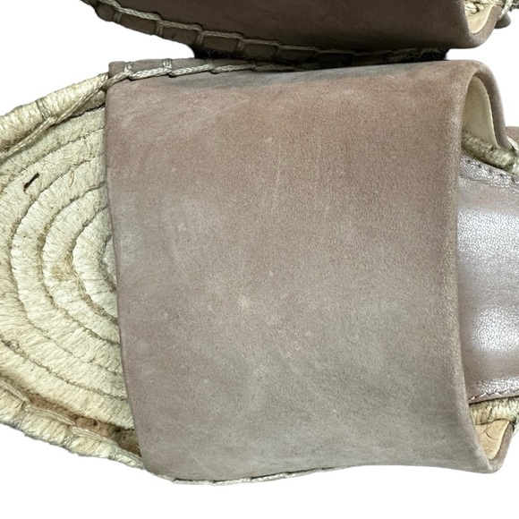 Vince Camuto Suede Wedge Sandals Espadrilles in Taupe Tan Size 9.5 Suede Leather - Picture 7 of 15